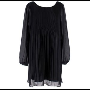 Black pleaded dress with low back